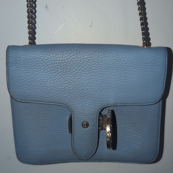 Authentic Gucci BLUE CALFSKIN LEATHER HANDBAG - Picture 7 of 13